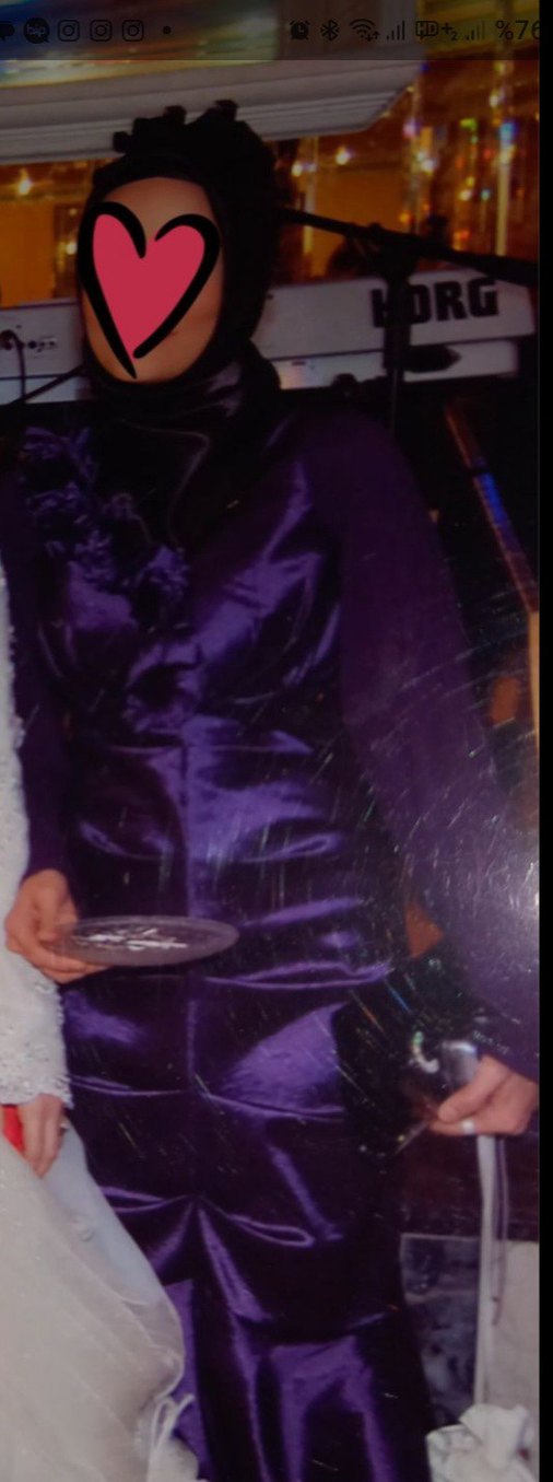 Tesettür Mor  Abiye (Drapeli) - Görsel 3