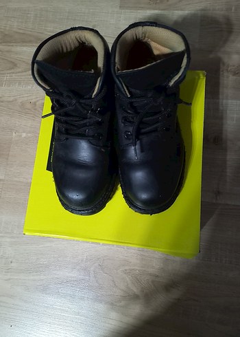 CAT BOT Siyah Erkek  Çocuk Deri Bot, Bağcıklı, - Görsel 2