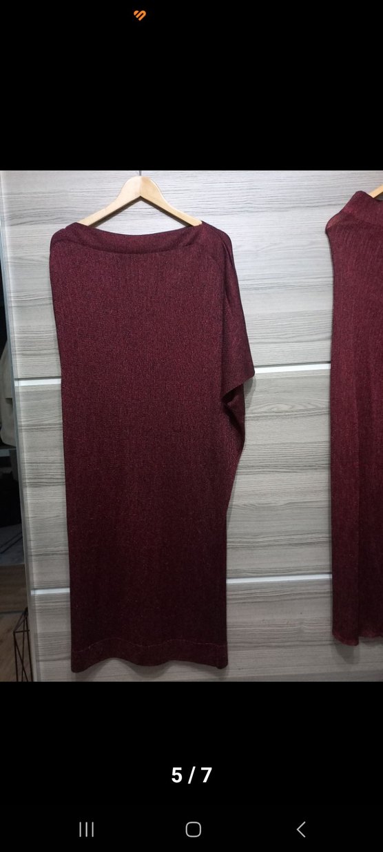 ZARA TUNIKA SUKIENKA BURGUND ASYMETRIC - Görsel 5