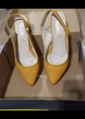 Sarı Stiletto Topuklu Kadın Babet - Görsel 6