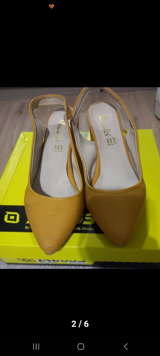 Sarı Stiletto Topuklu Kadın Babet - Görsel 2