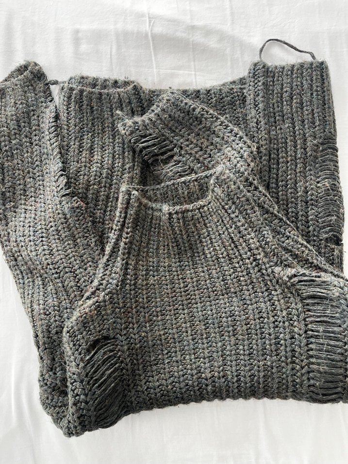 Haki Örgü Boğazlı Kadın Kazak - Görsel 2