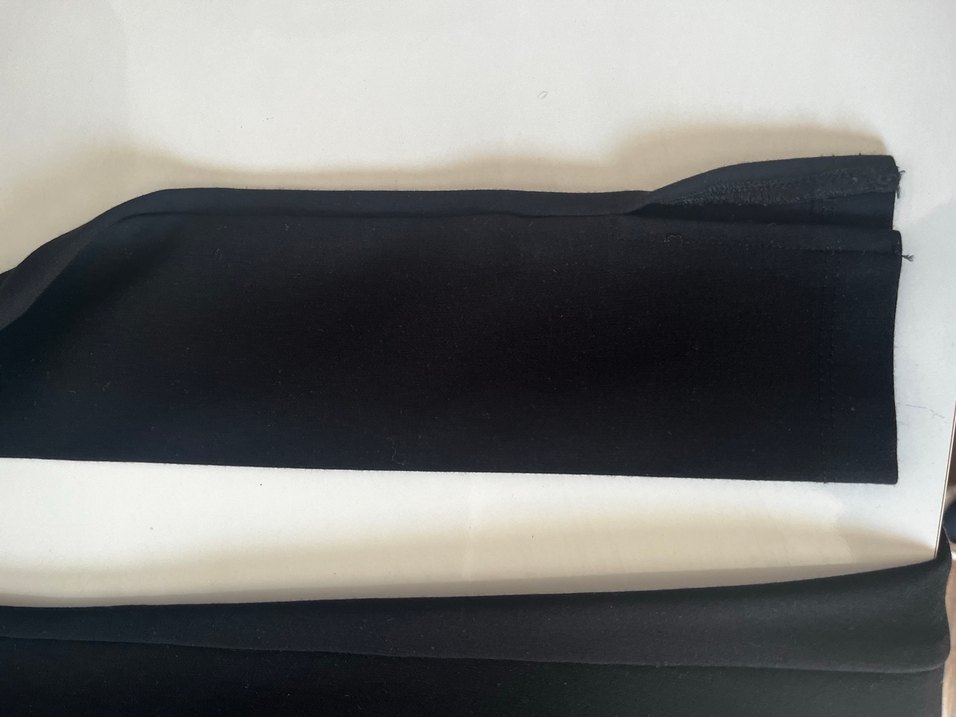 Mavi Siyah Uzun Kollu Yüksek Yakalı Kadın Kalem Elbise - Görsel 4