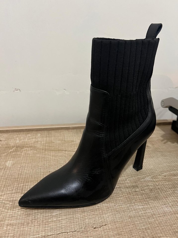 Network Siyah Deri Stiletto Topuklu Kadın Bot - Görsel 2