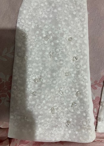 Nişan İçin Nakışlı Dantel Detaylı Beyaz Eldiven - Görsel 2