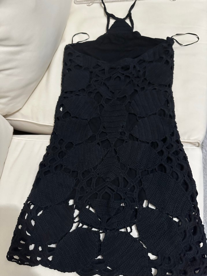 Siyah Dantelli mnago Elbise - Görsel 5