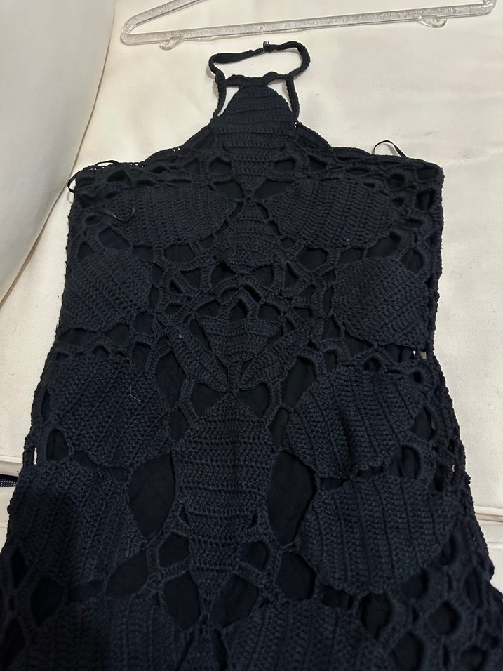 Siyah Dantelli mnago Elbise - Görsel 4