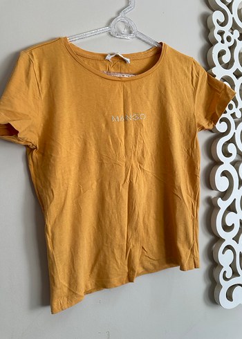 Sarı Basic Pamuklu Kadın Tişört - Görsel 2