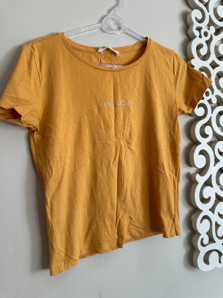 Sarı Basic Pamuklu Kadın Tişört - Görsel 2