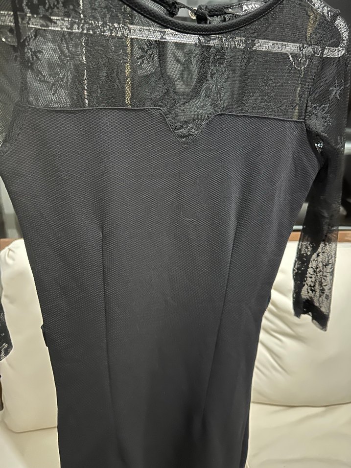 Siyah Dantel Detaylı Gotik Midi Elbise - Görsel 5