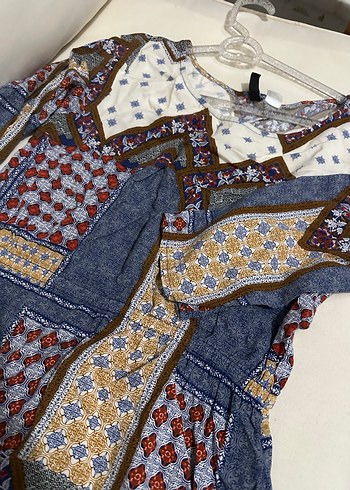 Bohem Çok Renkli Mini Elbise - Görsel 2