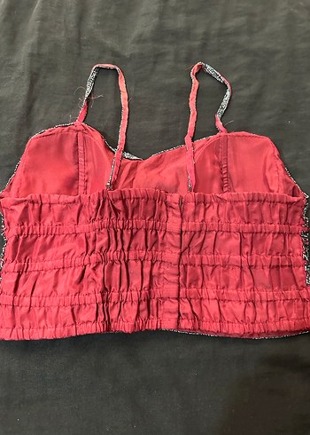 Bordo İşlemeli Boncuklu Mini Büstiyer - Görsel 3