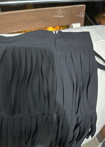 Kadın Siyah Mini Fırfırlı Etek - Görsel 4