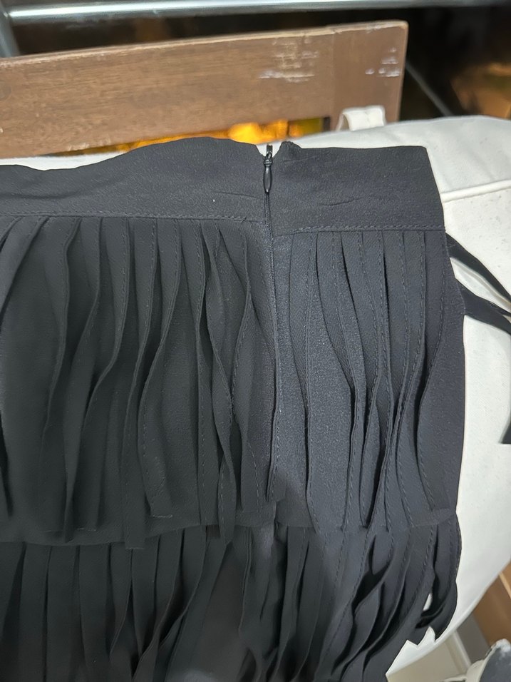 Kadın Siyah Mini Fırfırlı Etek - Görsel 4
