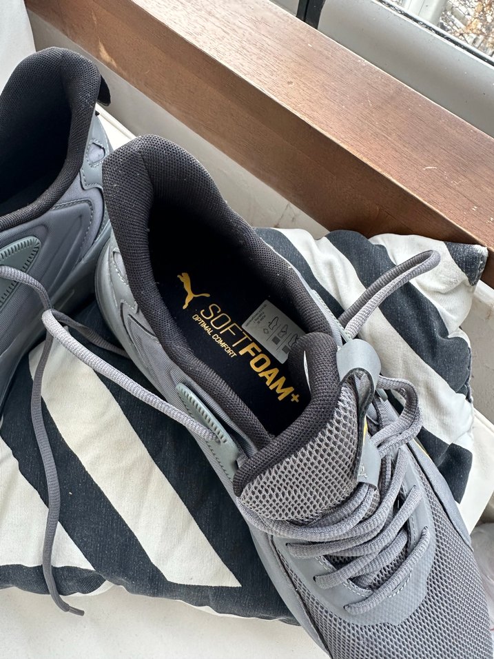 Gri Erkek Spor Ayakkabı Velcro Detaylı - Görsel 2