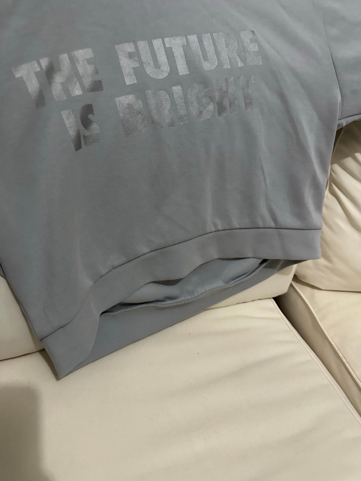 Gri Baskılı Kadın Sweatshirt - Görsel 5