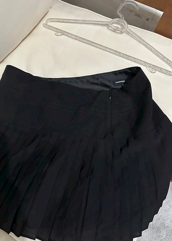 Kadın Siyah Piliseli Midi Mini Etek - Görsel 5