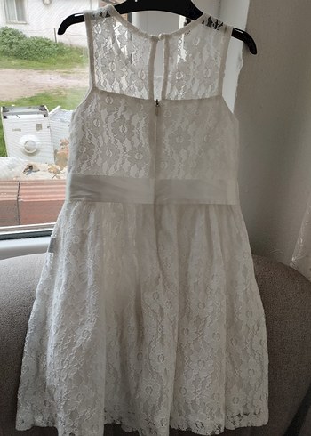 Pamidor Beyaz Dantelli Kız Çocuk Elbisesi - Görsel 3