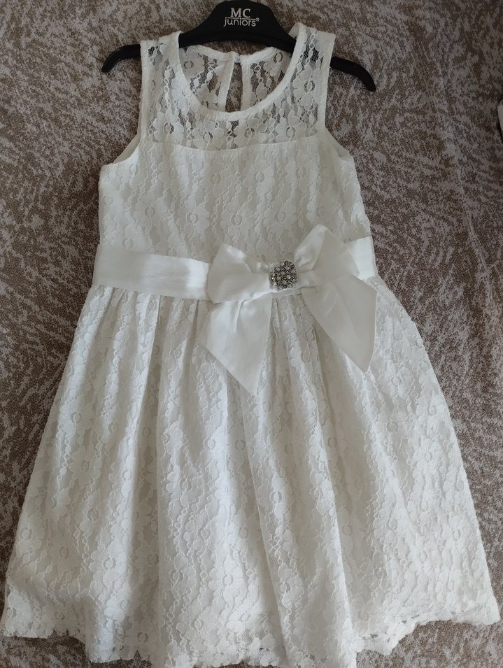 Pamidor Beyaz Dantelli Kız Çocuk Elbisesi - Görsel 2