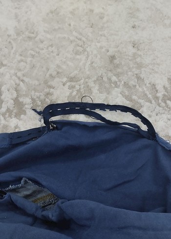 2 adet gri ve mavi Hamile Kot Pantolon Rahat Kesim - Görsel 7