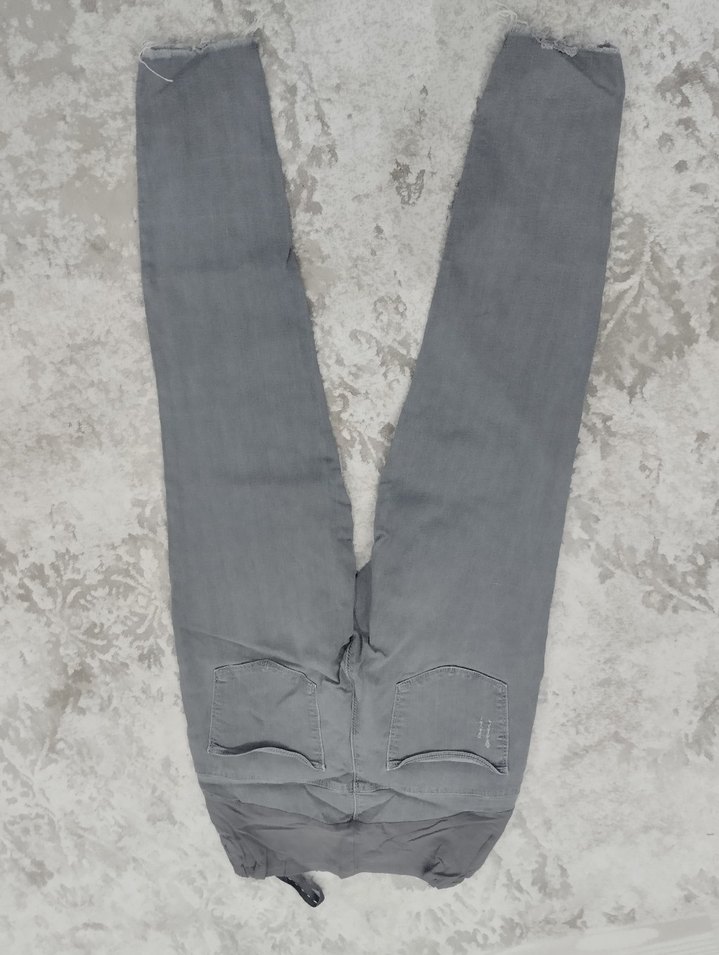 2 adet gri ve mavi Hamile Kot Pantolon Rahat Kesim - Görsel 2