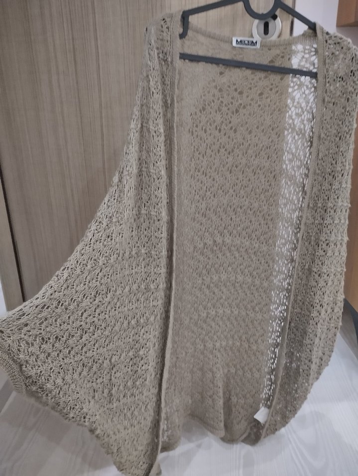 sütlü kahve yarasa kol salaş hirka - Görsel 2