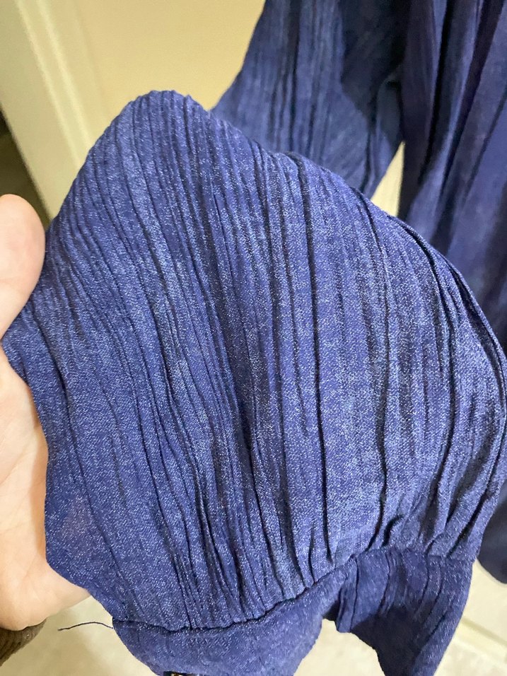 Düğmeli Mavi gömlek - Görsel 2