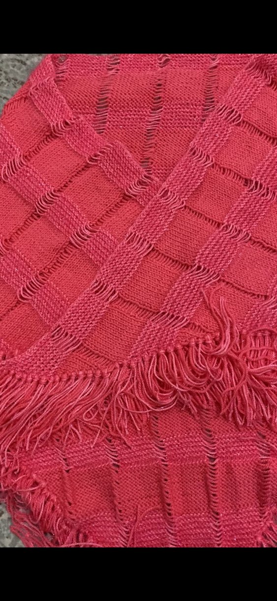 Pembe Örgü Bohem Kadın Şal - Görsel 3