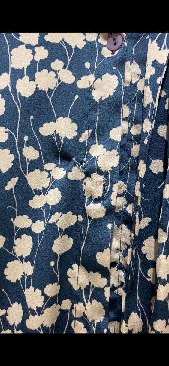 Uzun Kollu, Düğmeli, Mavi Bohem Kadın Gömlek - Görsel 2