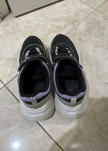 Mor Detaylı Dolgu Topuklu Kız Çocuk Spor Ayakkabı - Görsel 3