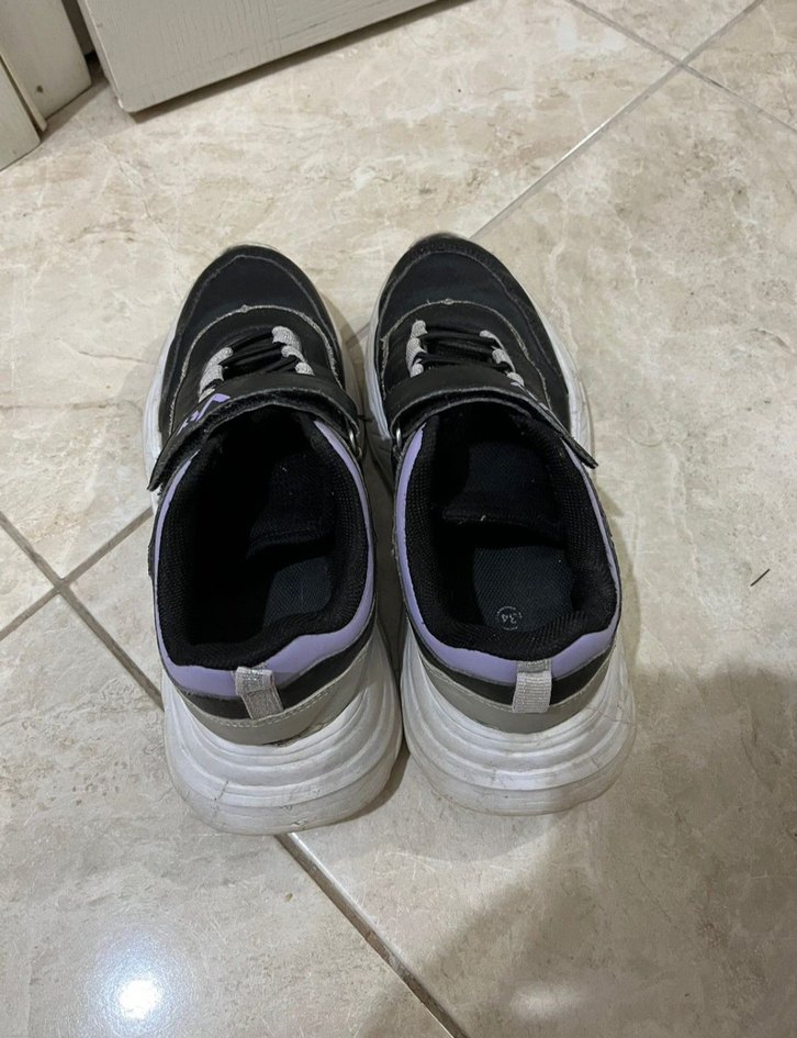 Mor Detaylı Dolgu Topuklu Kız Çocuk Spor Ayakkabı - Görsel 3