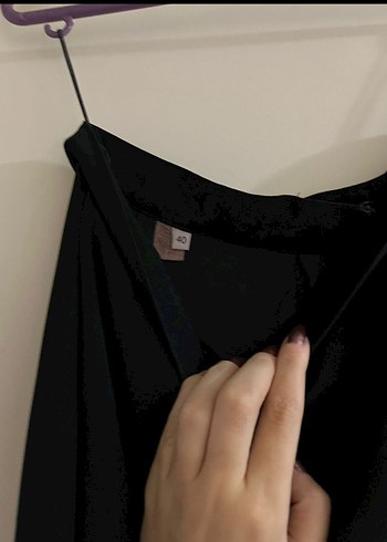 Kadın Siyah Drapeli Uzun Etek - Görsel 2