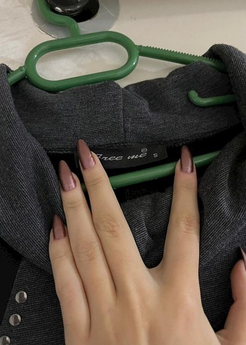 Gri Uzun Kollu Yüksek Yakalı Triko Elbise - Görsel 2