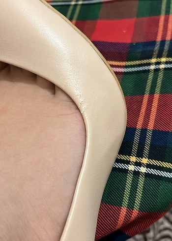 Bej Deri Tokalı İnce Topuklu Kadın Ayakkabı - Görsel 3