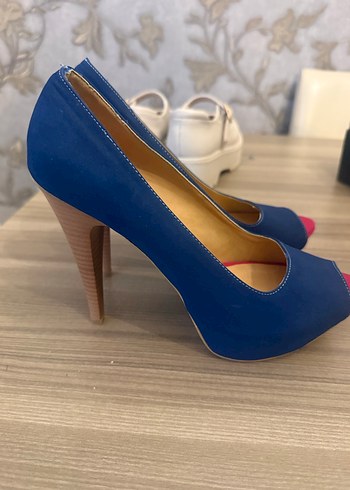 Bambi Mavi Kadın Yüksek Topuklu Stiletto - Görsel 4