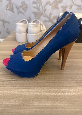 Bambi Mavi Kadın Yüksek Topuklu Stiletto - Görsel 2