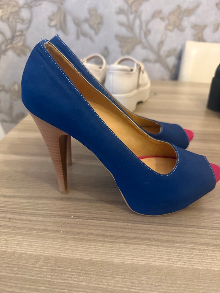 Bambi Mavi Kadın Yüksek Topuklu Stiletto - Görsel 4