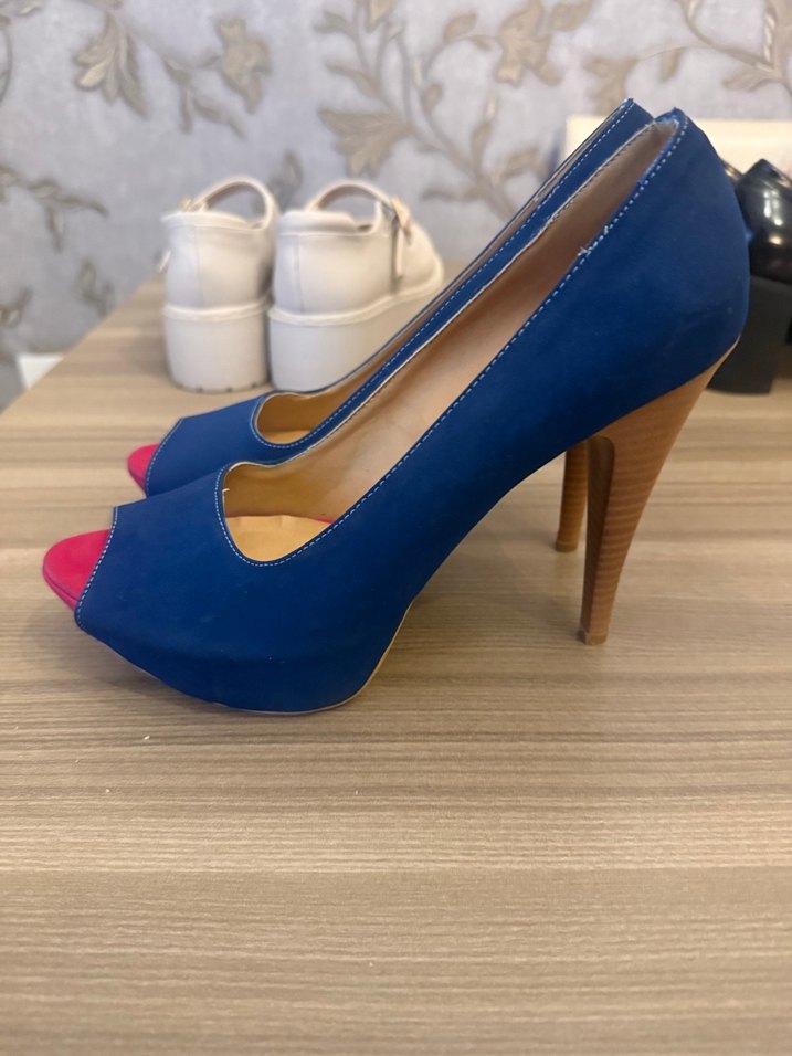 Bambi Mavi Kadın Yüksek Topuklu Stiletto - Görsel 2
