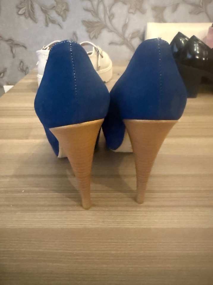 Bambi Mavi Kadın Yüksek Topuklu Stiletto - Görsel 3