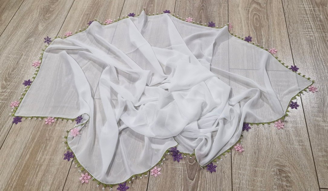 iğne oyası namaz başörtüsü mevlit tülbenti - Görsel 5