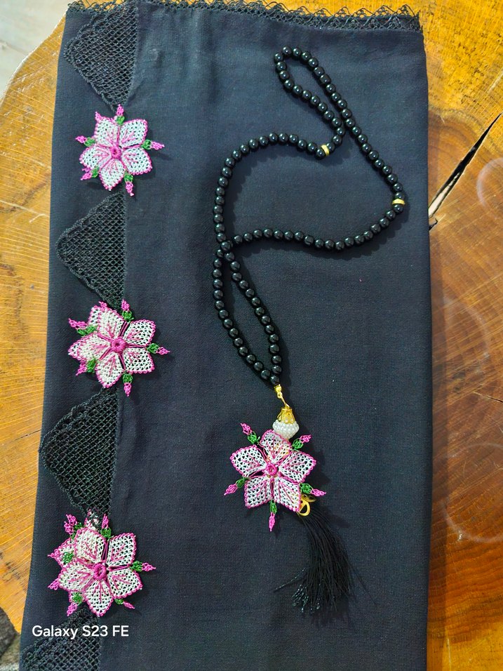 iğne oyası namaz başörtüsü mevlit tülbenti - Görsel 3