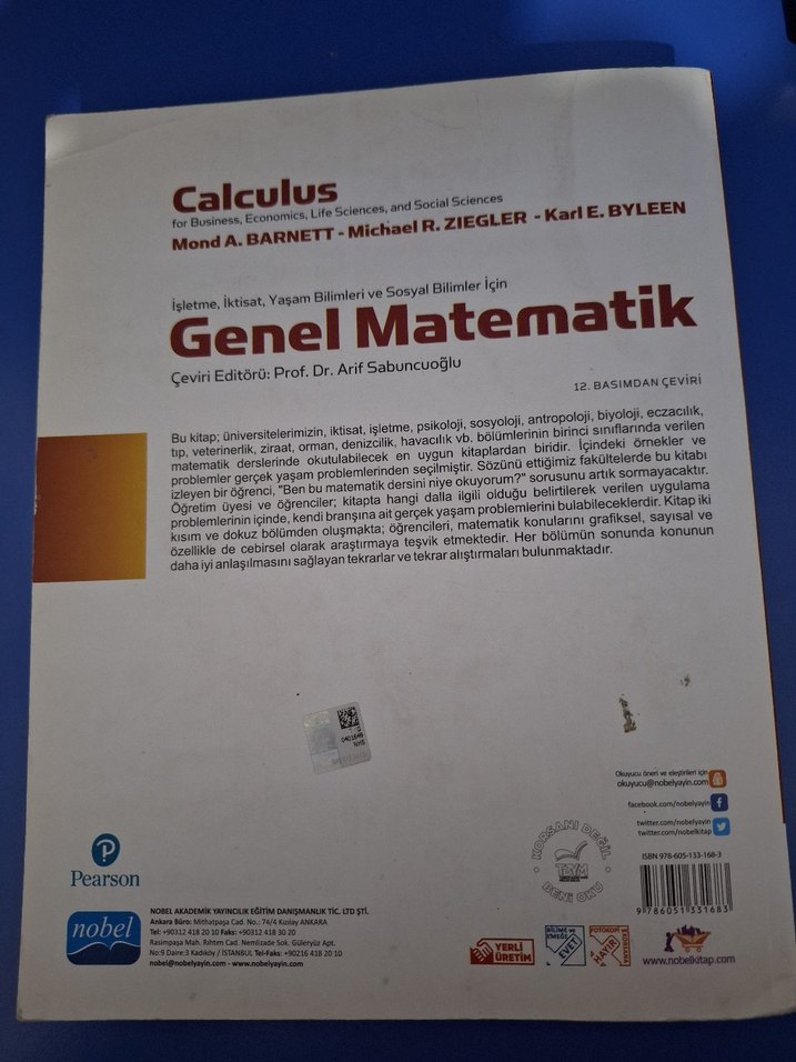 Genel Matematik - Barnett, Ziegler, Byleen - Görsel 2