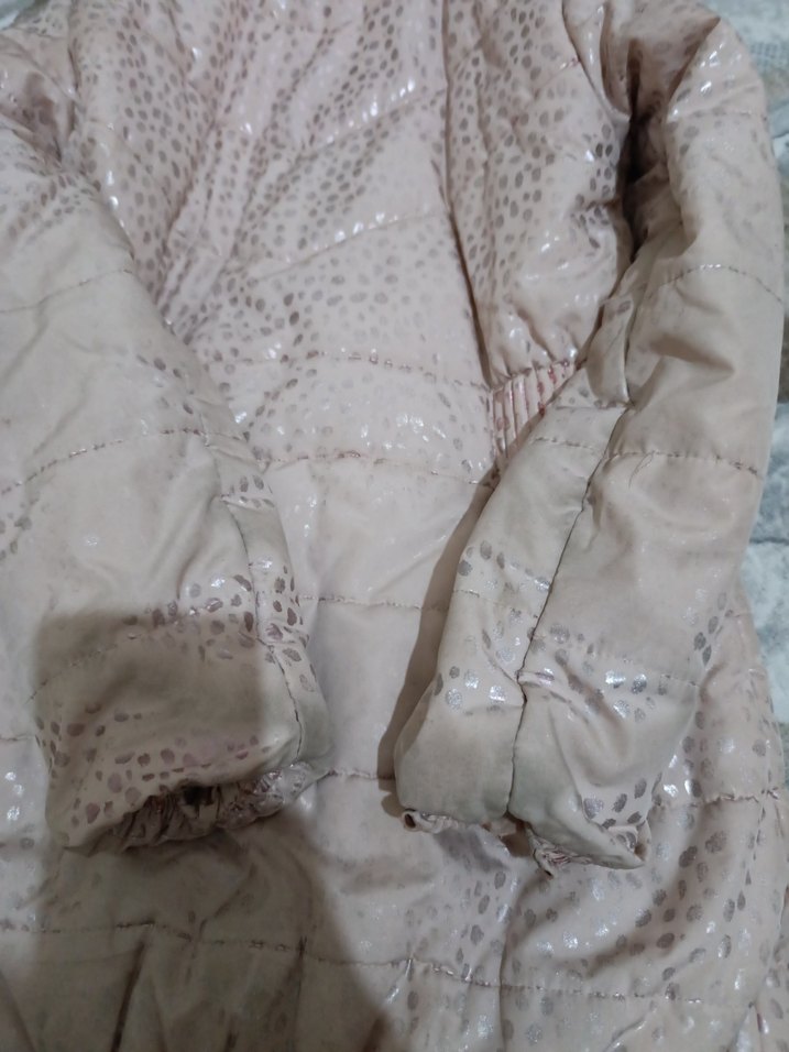 Bej Parlak Yılan Desenli Kadın Uzun Ceket - Görsel 3