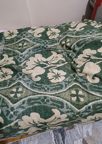 Desenli Koyu Yeşil Battaniye - Görsel 2