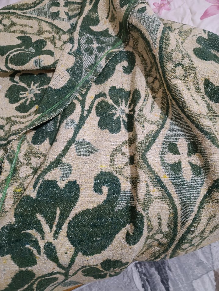 Desenli Koyu Yeşil Battaniye - Görsel 5