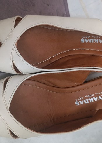 Bej Kadın Dolgu Topuklu Sandalet - Görsel 2