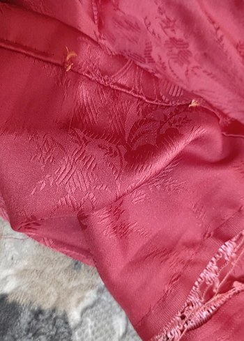 Bordo Parlak Bohem Tarzı Perde - Görsel 3