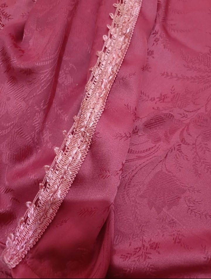 Bordo Parlak Bohem Tarzı Perde - Görsel 2