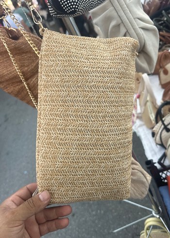 Bej Örgü Kadın Portföy Çanta