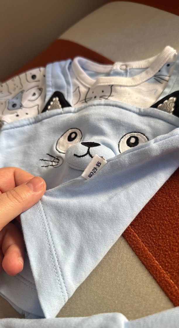 Mavi Örme Bebek Erkek Takımı 0-3 ay - Görsel 3